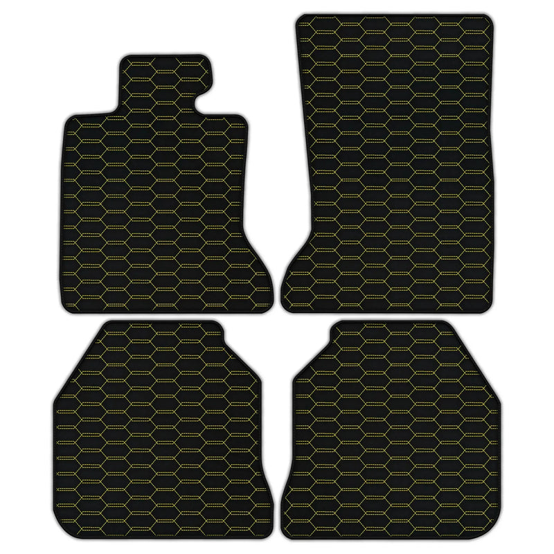 Tapetes de carro de couro personalizáveis com padrão hexagonal entrelaçado para Rolls Royce Ghost Series I (2010–2020)