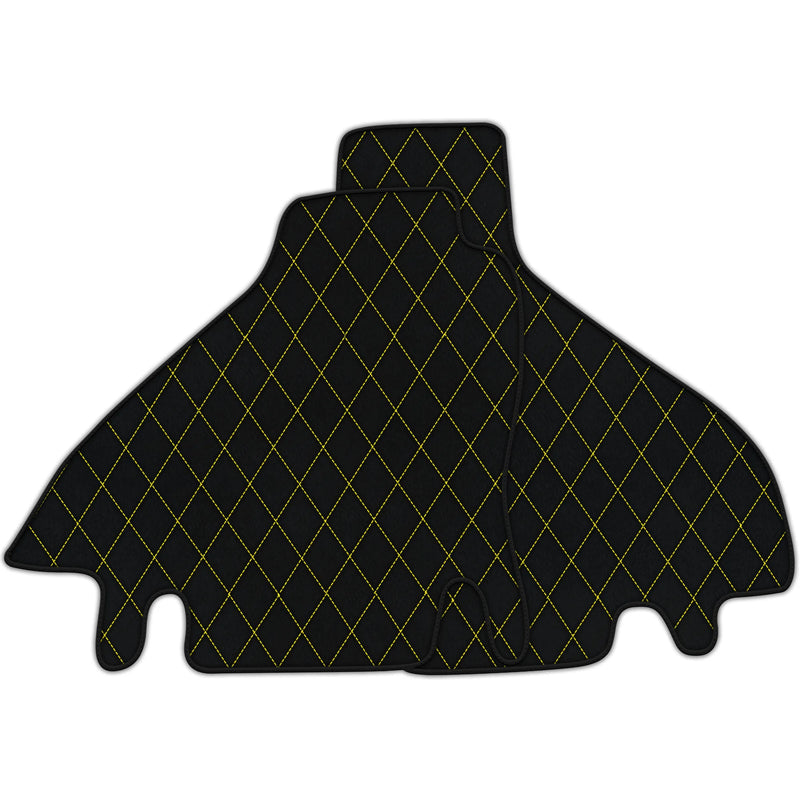 Tapetes de carro de couro personalizáveis com padrão de diamante único para Ferrari Testarossa (1984-1996)