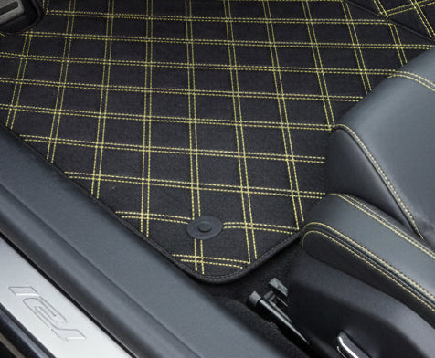 Customizable Leather Floor Mats with Line Pattern for Lamborghini Temerario (2025-2026) - AutoWin