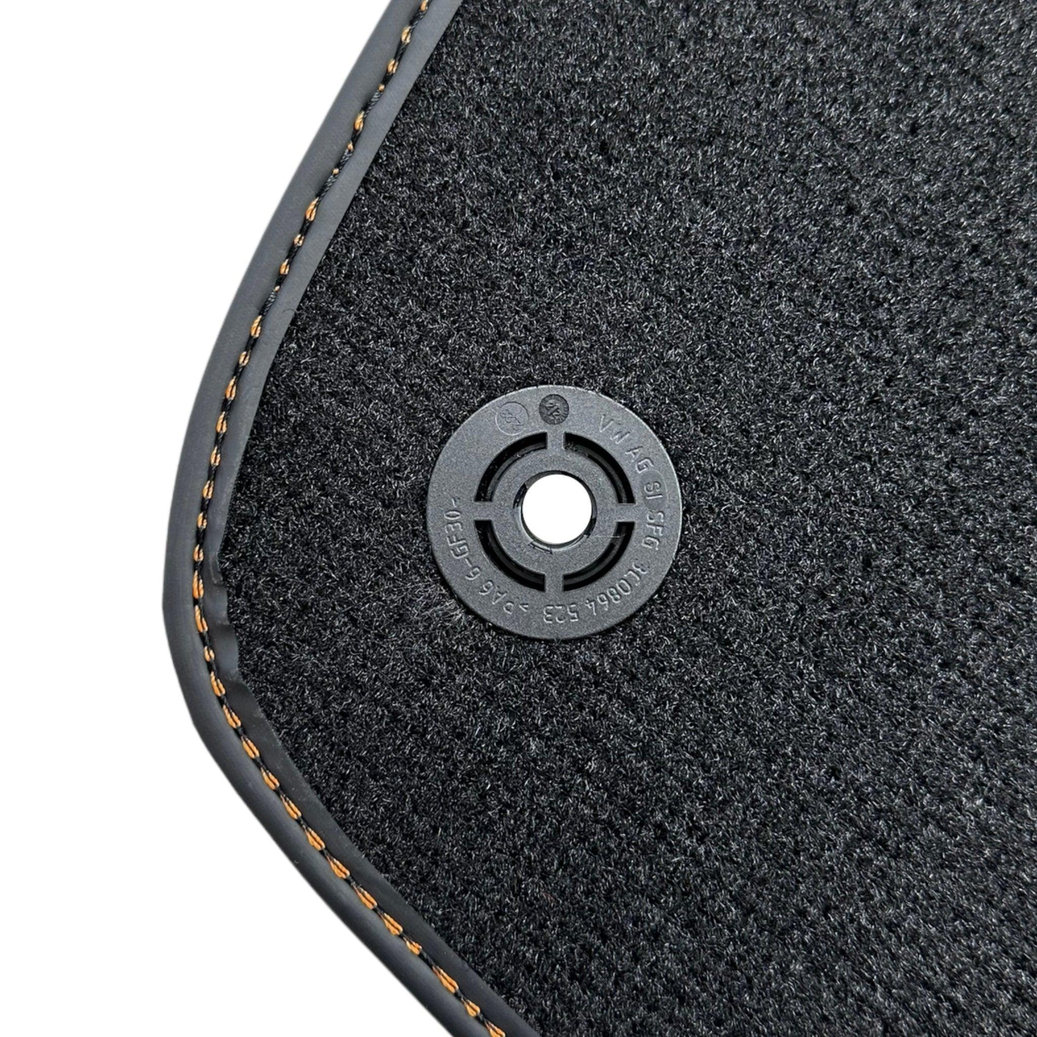 Floor Mats For Bentley Flying Spur (2019-2023) with Orange Alcantara Leather - AutoWin