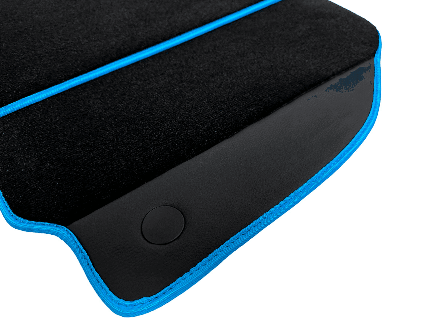 Floor Mats For Ferrari 488 Pista Spider (2019-2021) Alcantara Leather | Light Blue Trim - AutoWin