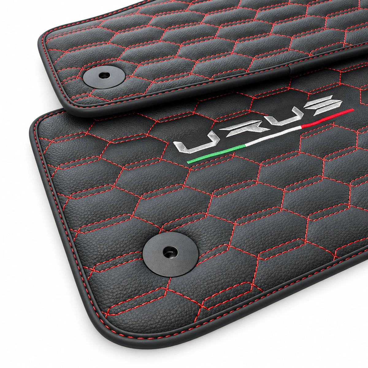 Tapetes automotivos para Lamborghini Urus com costura vermelha - AutoWin
