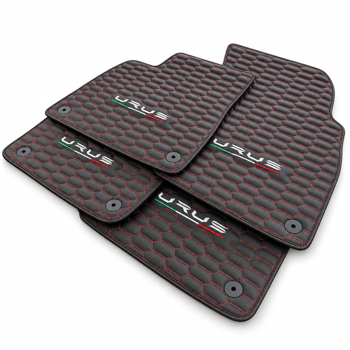 Tapetes automotivos para Lamborghini Urus com costura vermelha - AutoWin