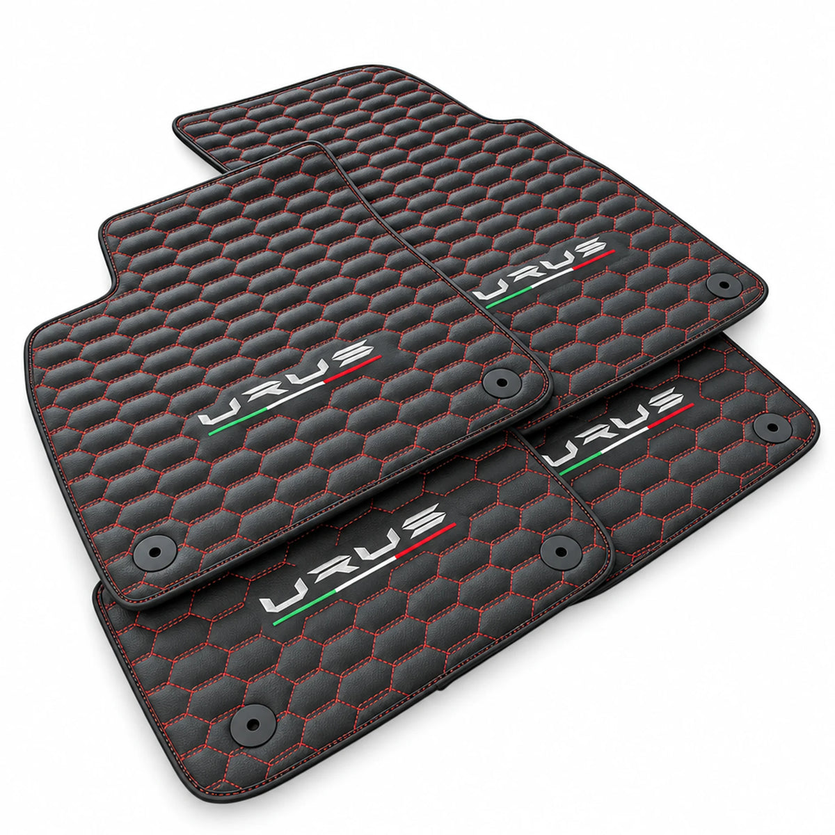 Tapetes automotivos para Lamborghini Urus com costura vermelha - AutoWin