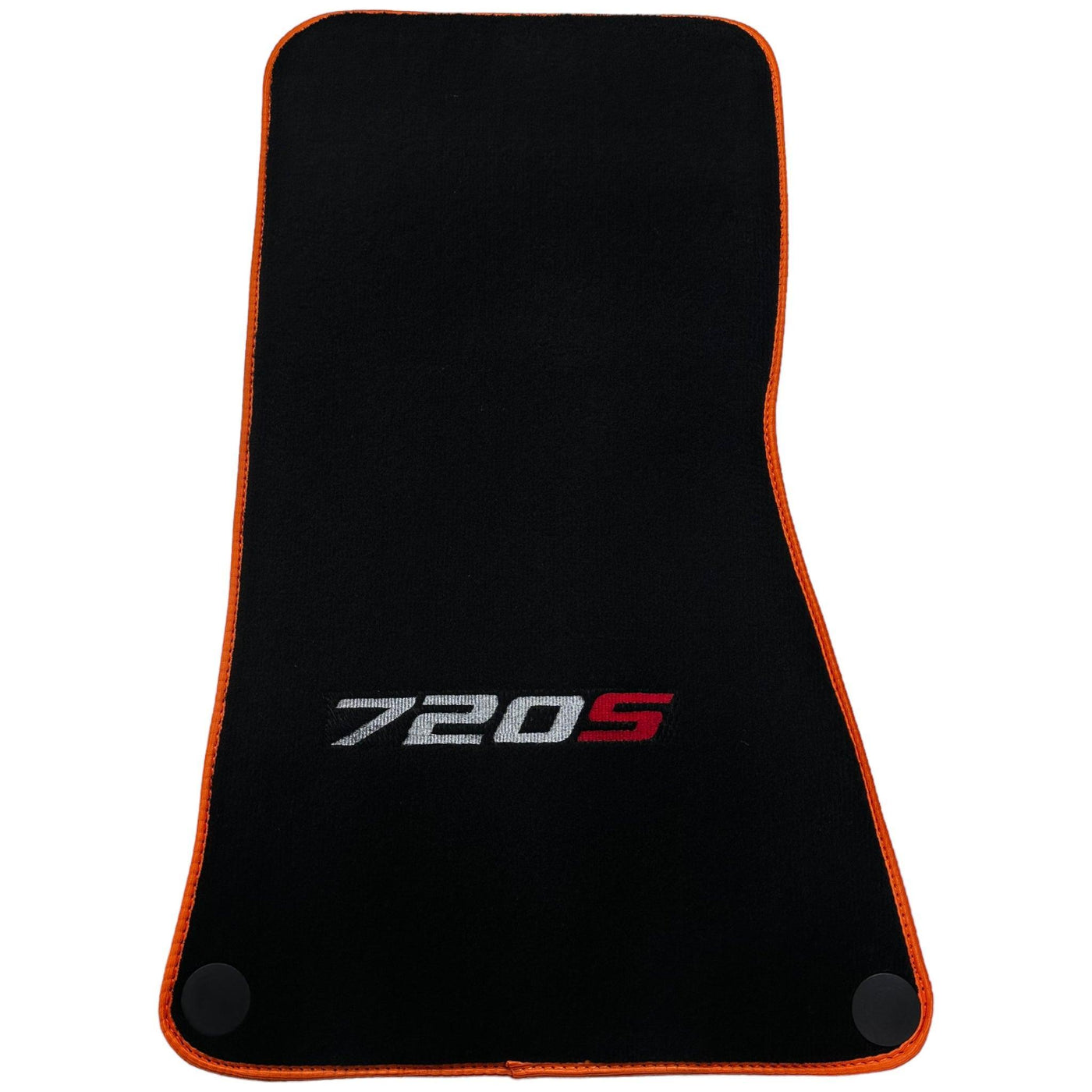 Floor Mats For McLaren 720S Black Tailored With Orange Trim - AutoWin