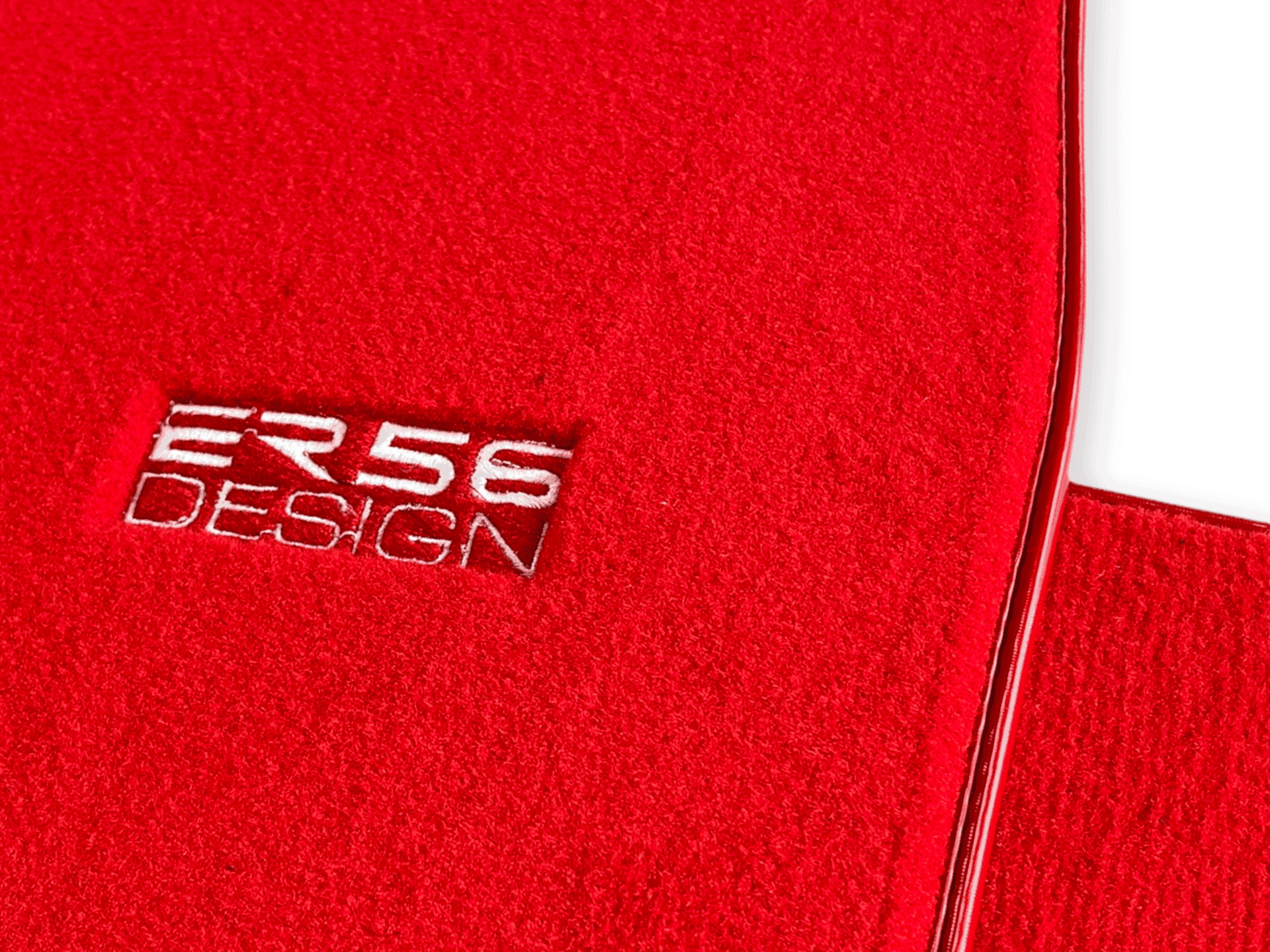 Floor Mats For Tesla Model X (5 Seats) Red Tailored Carpets ER56 Design - AutoWin