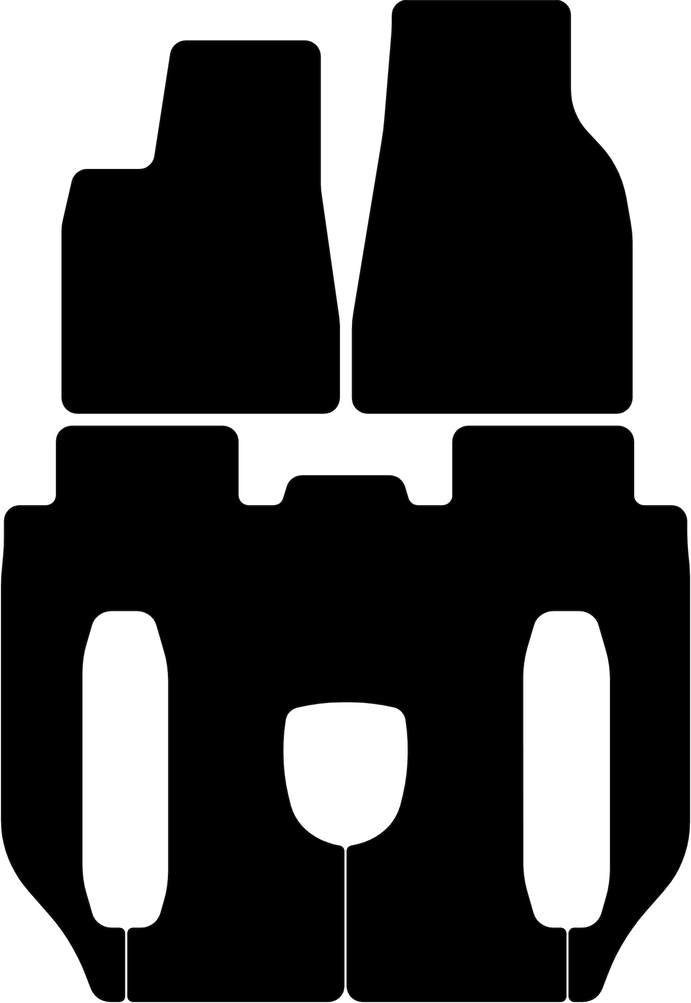 Floor Mats for Tesla Model X (6 Seats) Black Tailored Carpets ER56 Design - AutoWin