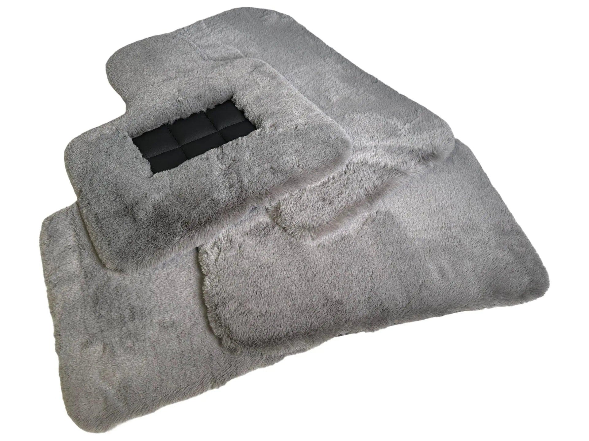 Gray Sheepskin Floor Mats For Bentley Bentayga Er56 Design Brand - AutoWin