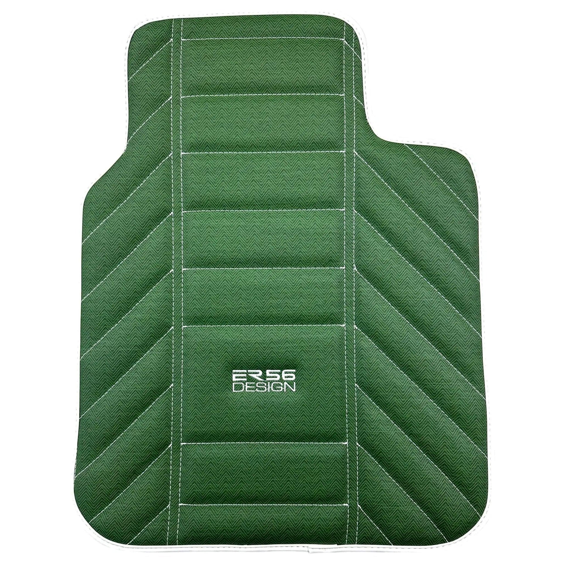Green Leather Floor Mats For Rolls Royce Black Badge Phantom Drophead Coupe 2007–2016 - AutoWin