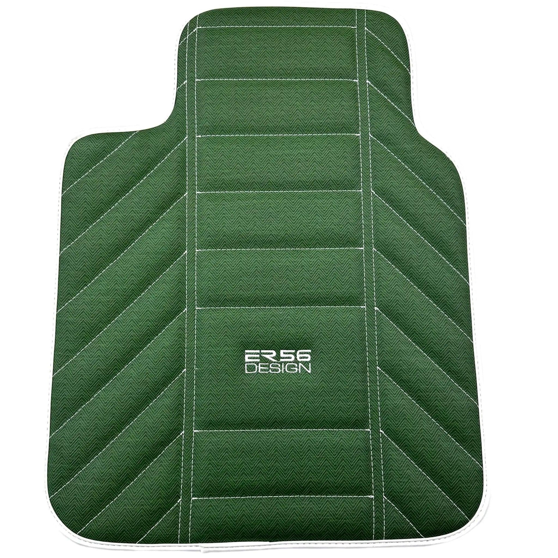 Green Leather Floor Mats For Rolls-Royce Cullinan Rr31 2018-2023 ER56 Design - AutoWin