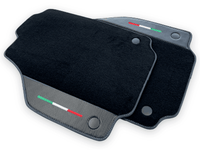 Black Floor Mats For Ferrari 458 Italia 2009-2015 With Carbon Fiber Leather - AutoWin