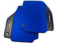 Blue Floor Mats For Ferrari 488 Gtb 2016-2022 Carpets With Carbon Fiber Leather - AutoWin