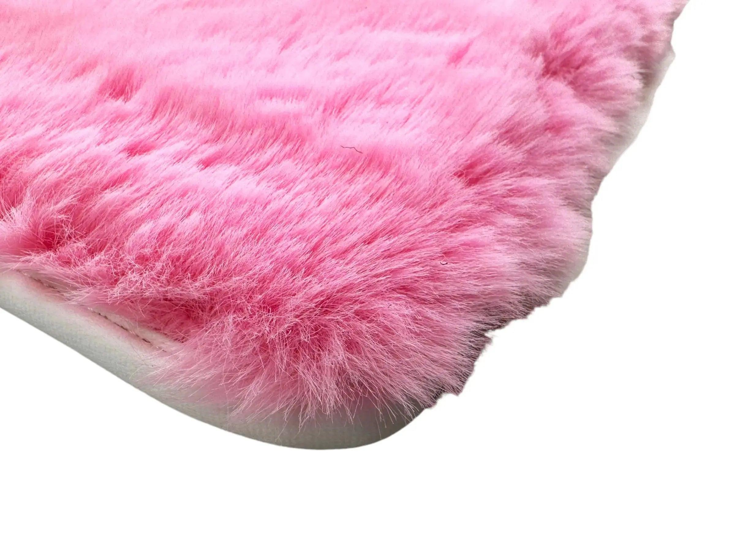 Pink Sheepskin Floor Mats For Bentley Flying Spur (2005-2013) Er56 Design Brand - AutoWin