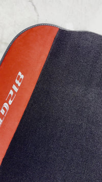 Black Floor Mats for Ferrari 812 GTS (2019-2023) with Red Alcantara Leather
