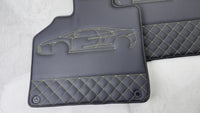 Mats de carro em couro preto para Lamborghini Gallardo com costura amarela | Design ER56