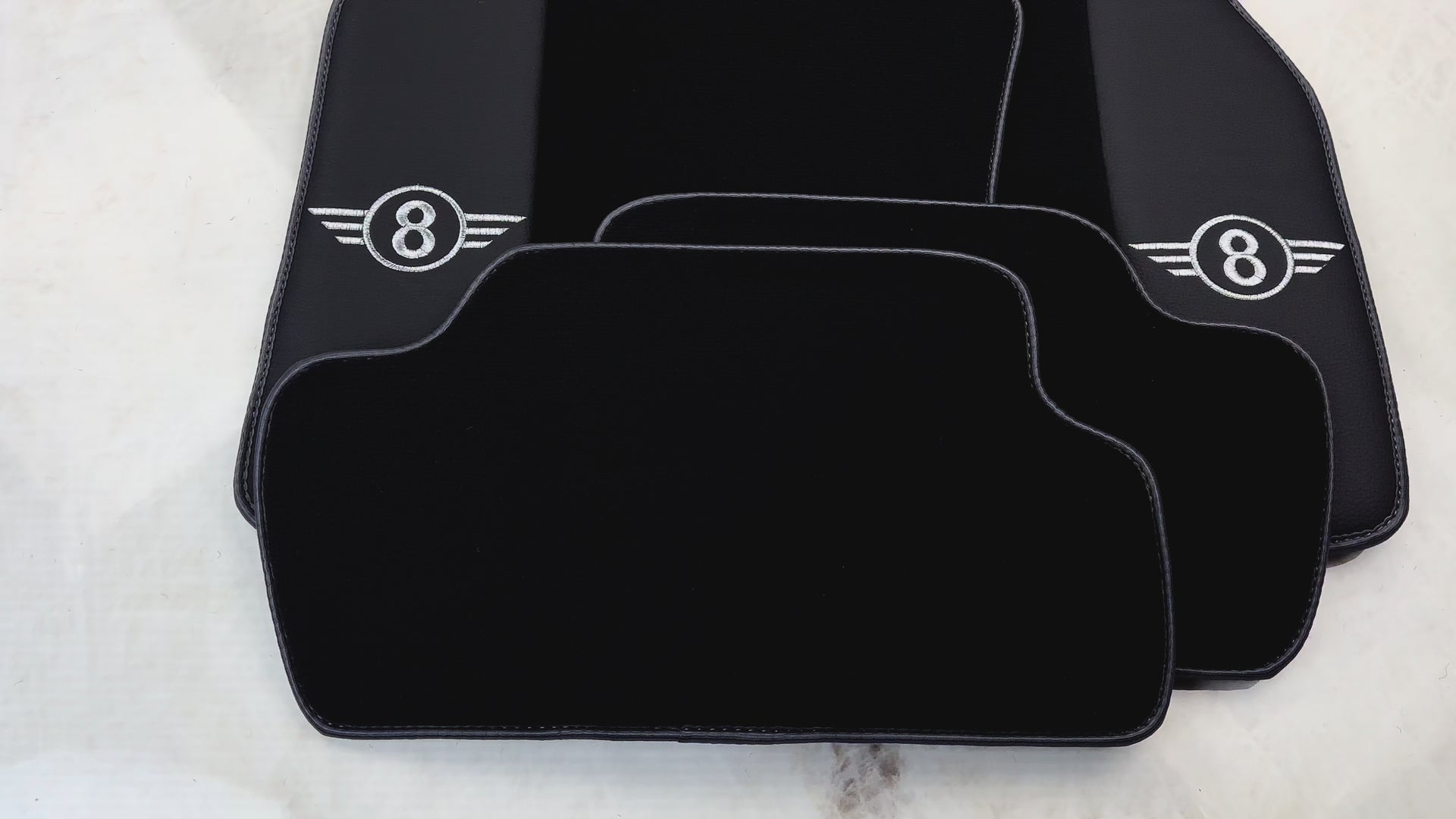 Black Floor Mats for Mini Countryman F60 (2017-2023) with Gray Trim - AutoWin