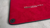 Mats para carro Lamborghini Huracan em couro Alcantara vermelho com logo Huracan