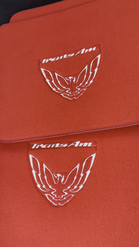 Red Floor Mats for Pontiac First generation FireBird (1967-1969) with Trans Am Logo