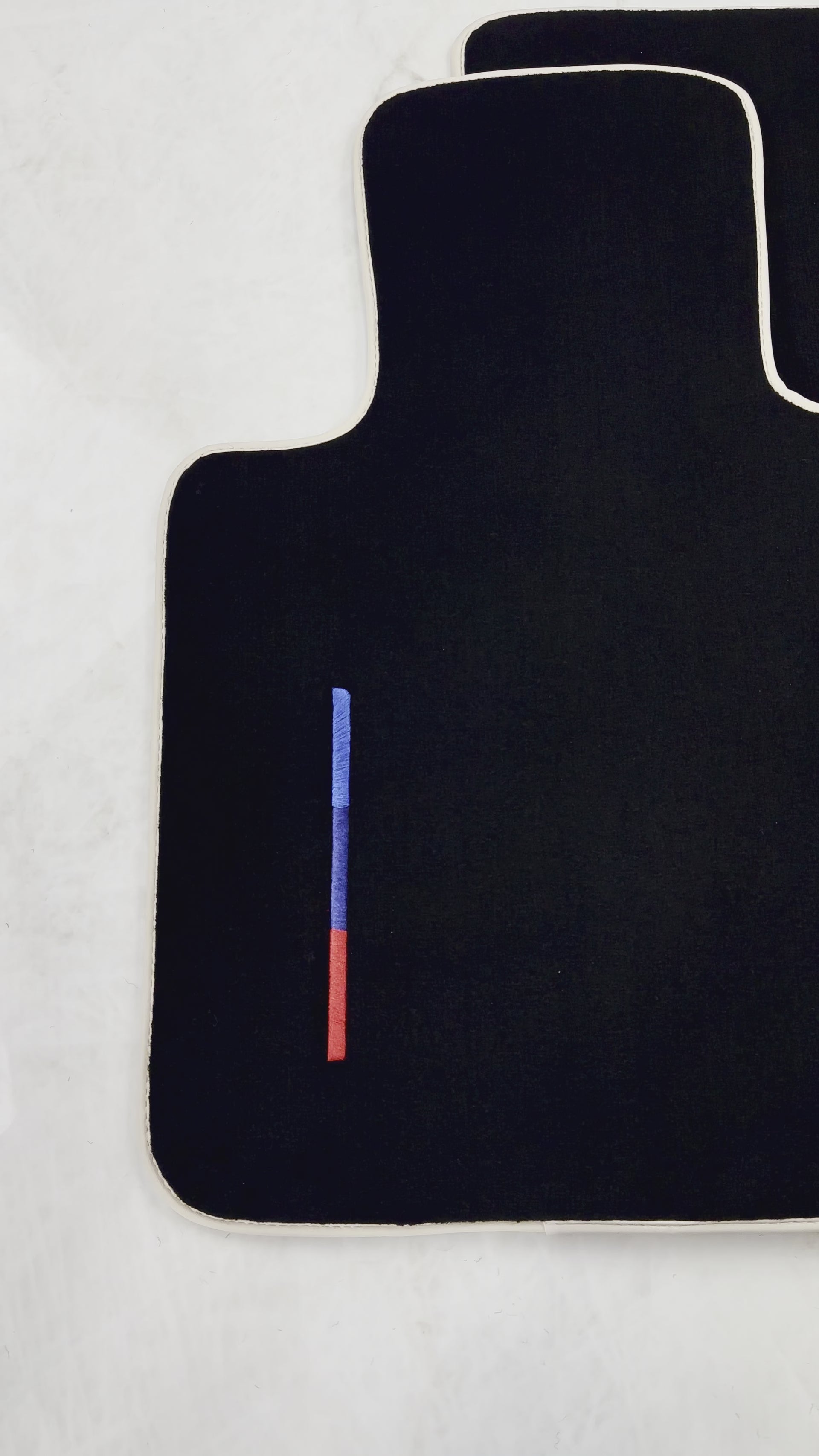 Black Floor Mats For BMW Z4 Series E89 With Color Stripes and Beige Trim Tailored Set Perfect Fit | Various Trim Colors - AutoWin