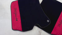 Black Floor Mats for Ferrari Portofino M (2018-2023) with Red Alcantara Leather