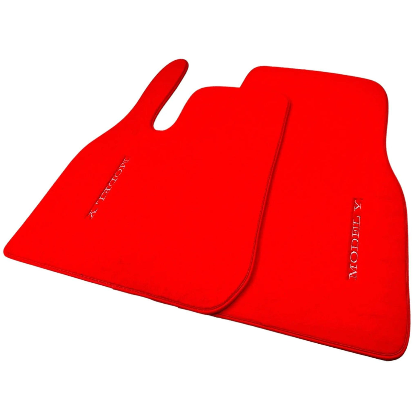 Red Floor Mats for Tesla Model Y (2020-2023) with Red Trim - AutoWin