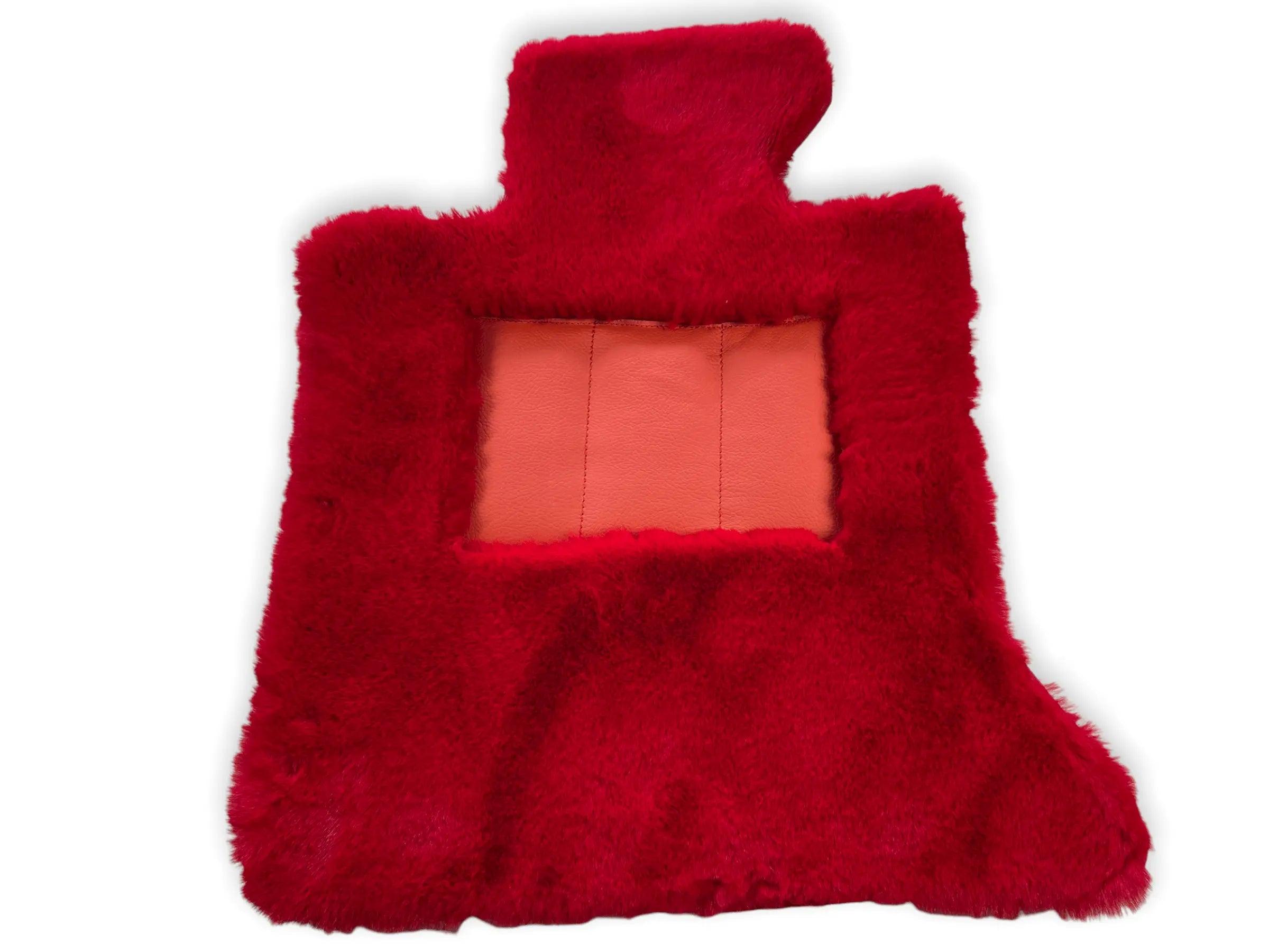 Red Sheepskin Floor Mats For Bentley Flying Spur (2005-2013) Er56 Design Brand - AutoWin