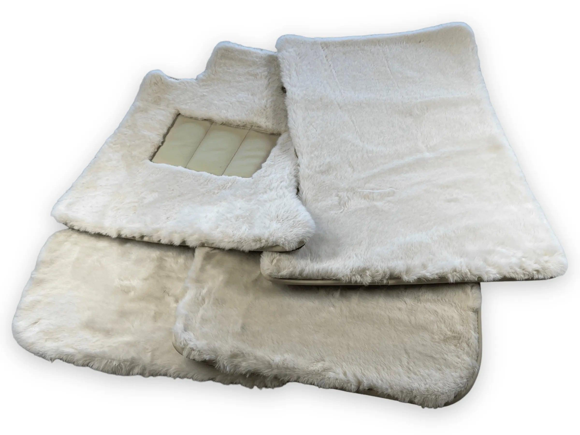 White Sheepskin Floor Mats For Bentley Flying Spur (2005-2013) Er56 Design Brand - AutoWin