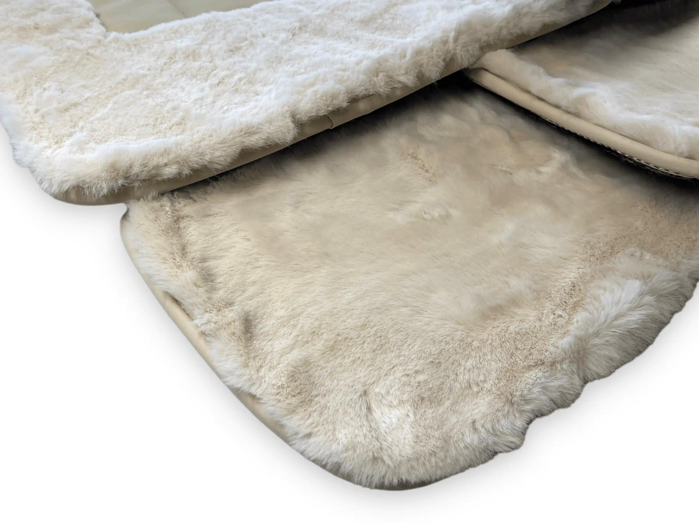 White Sheepskin Floor Mats For Bentley Flying Spur (2005-2013) Er56 Design Brand - AutoWin