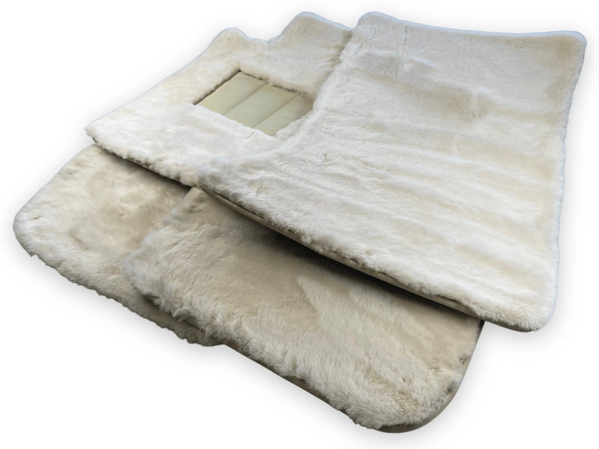White Sheepskin Floor Mats For Bentley Flying Spur (2005-2013) Er56 Design Brand - AutoWin