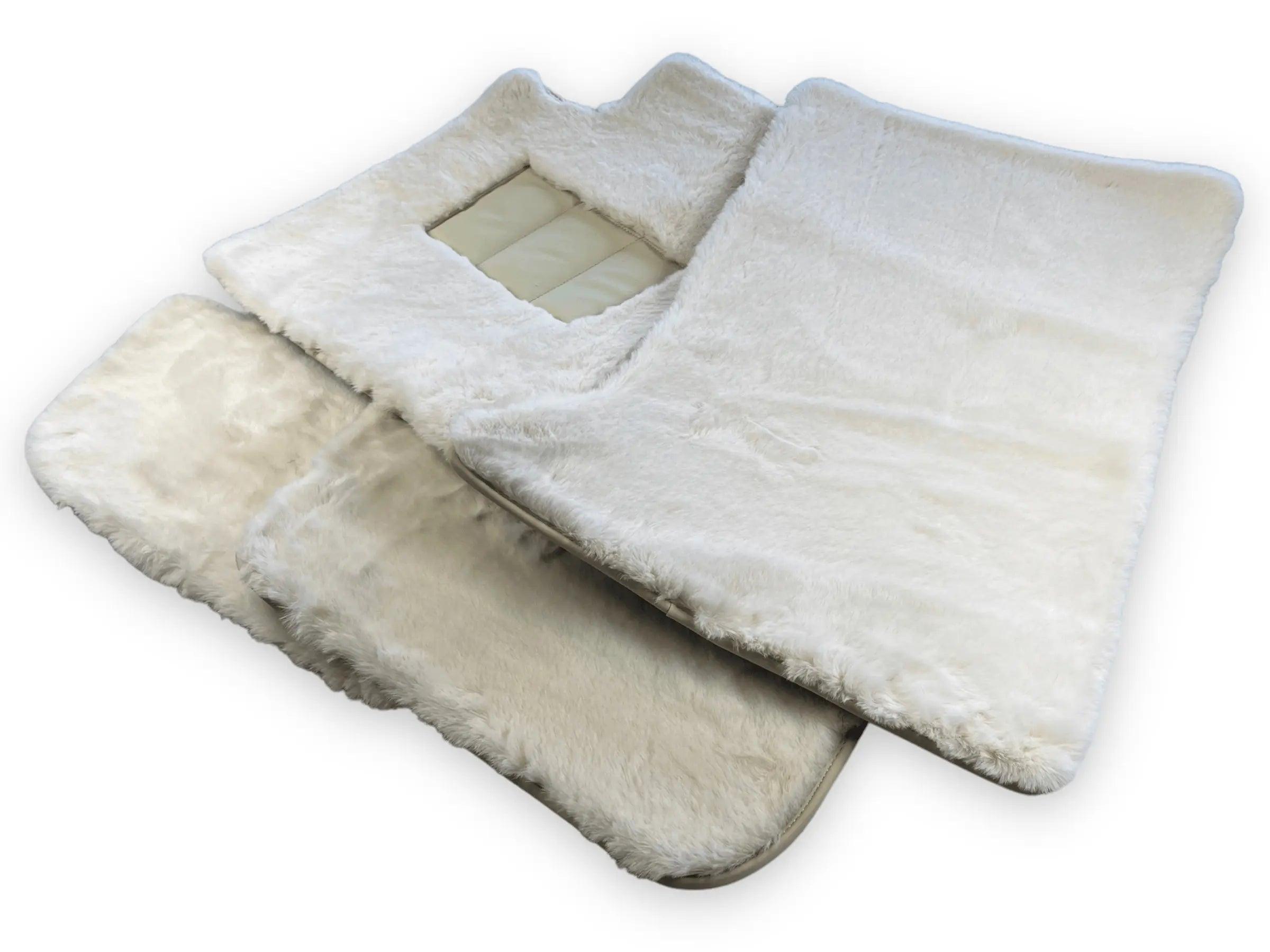 White Sheepskin Floor Mats For Bentley Flying Spur (2005-2013) Er56 Design Brand - AutoWin