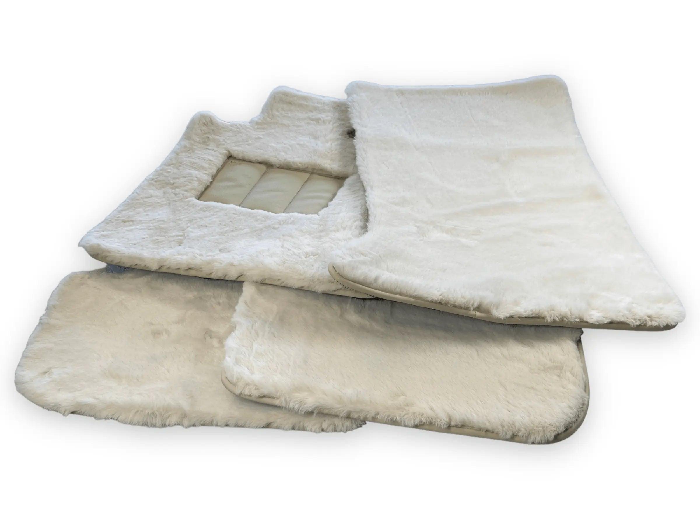 White Sheepskin Floor Mats For Bentley Flying Spur (2005-2013) Er56 Design Brand - AutoWin