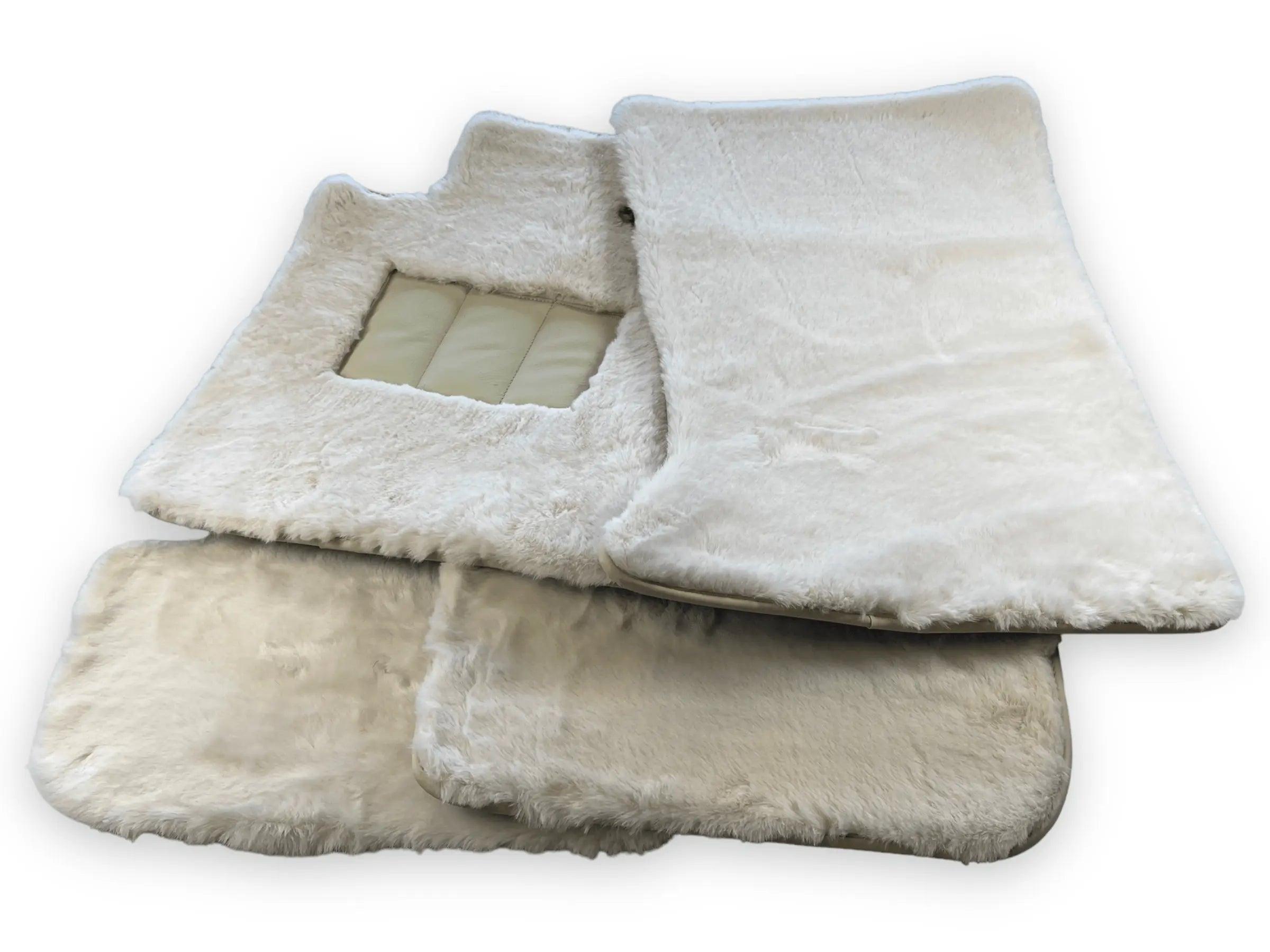 White Sheepskin Floor Mats For Bentley Flying Spur (2005-2013) Er56 Design Brand - AutoWin