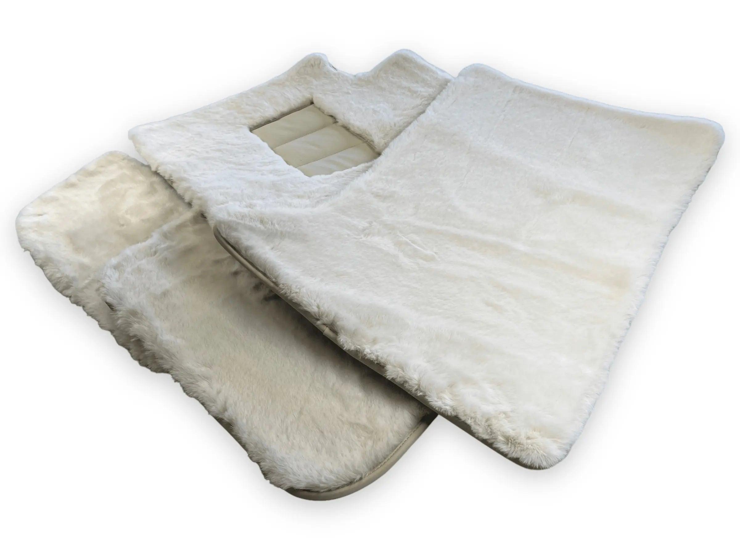 White Sheepskin Floor Mats For Bentley Flying Spur (2005-2013) Er56 Design Brand - AutoWin