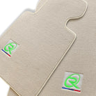 Beige Floor Mats For BMW 8 Series G14 ROVBUT Brand Tailored Set Perfect Fit Green SNIP Collection - AutoWin