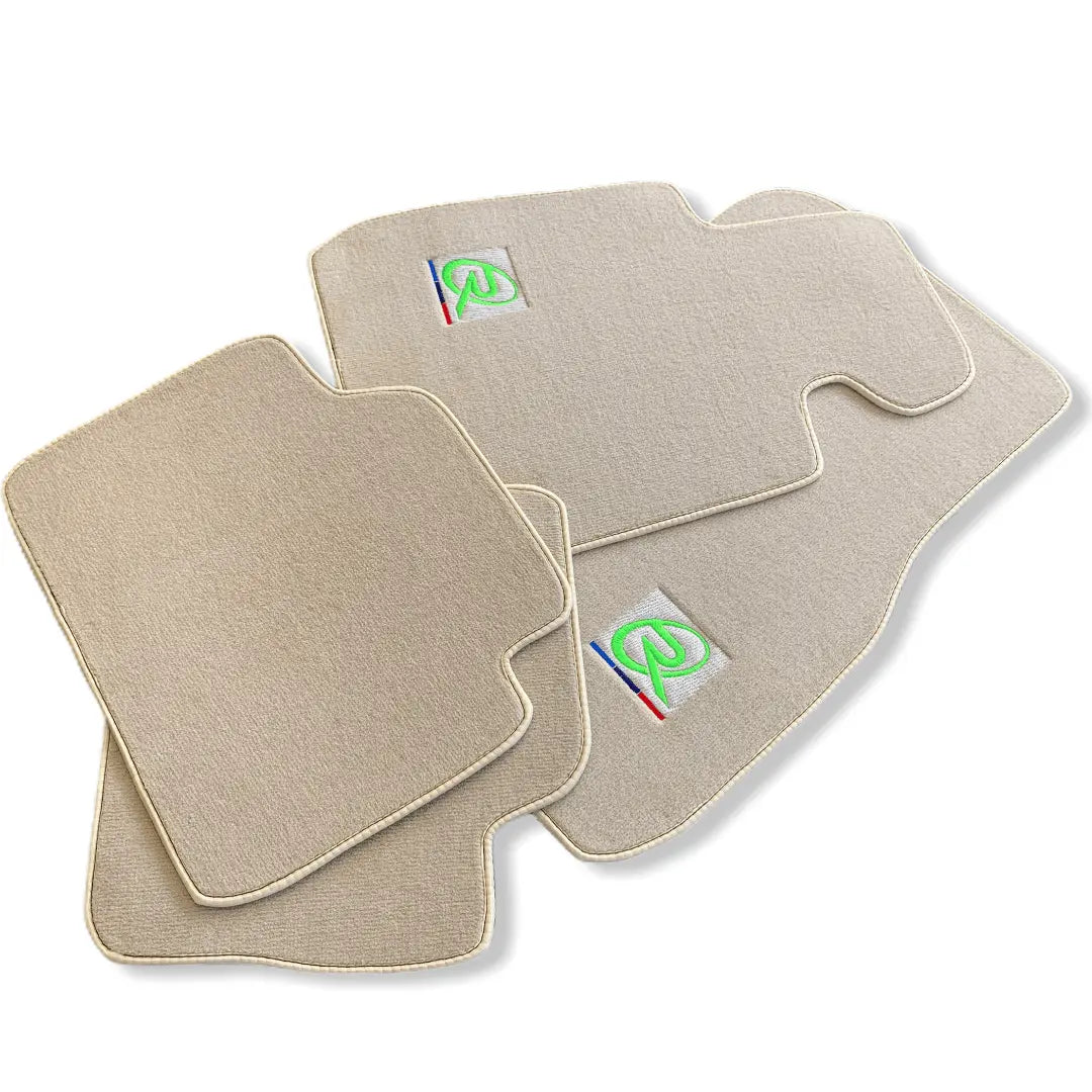 Beige Floor Mats For BMW 8 Series G14 ROVBUT Brand Tailored Set Perfect Fit Green SNIP Collection - AutoWin