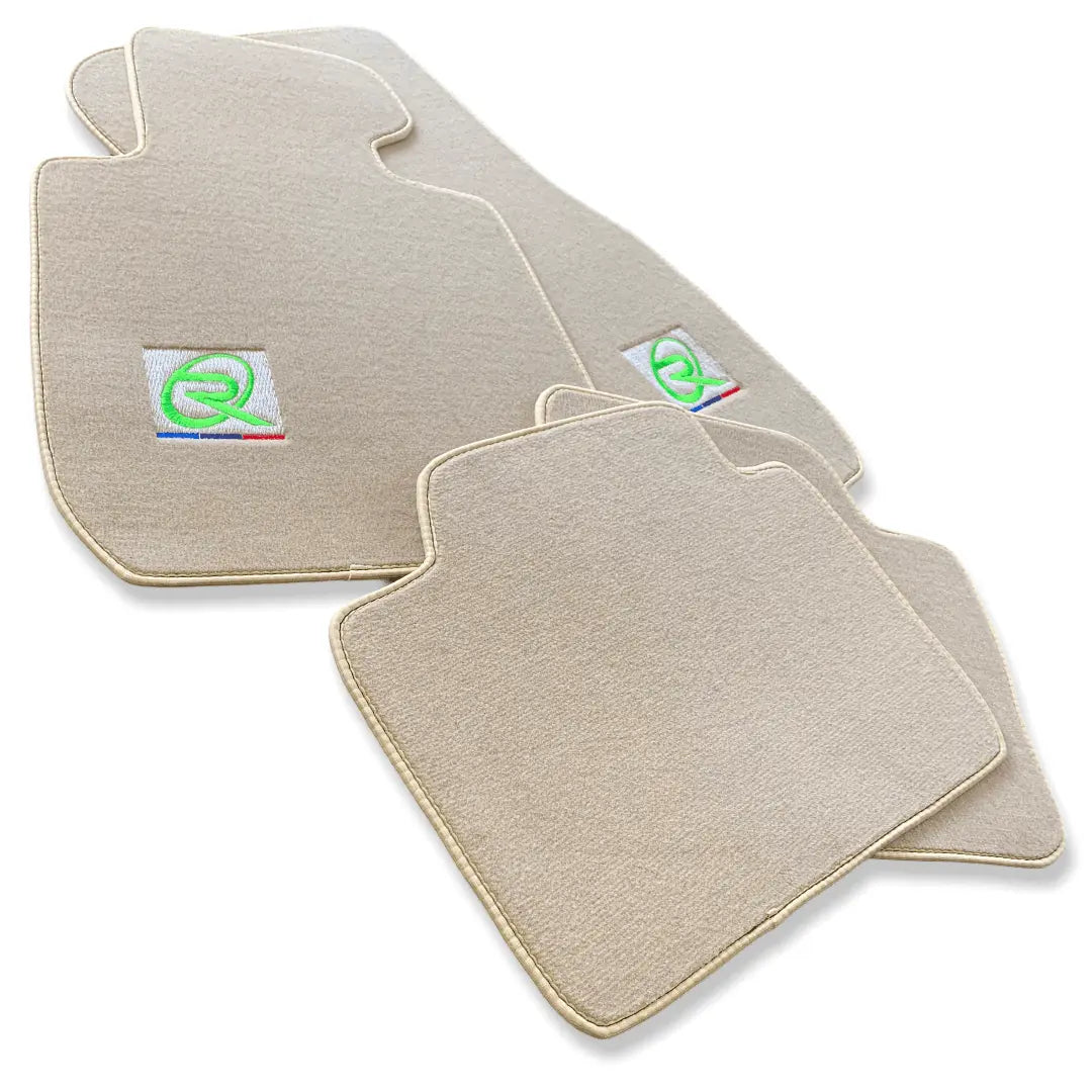 Beige Floor Mats For BMW M8 Series Gran Coupe F93 ROVBUT Brand Tailored Set Perfect Fit Green SNIP Collection - AutoWin