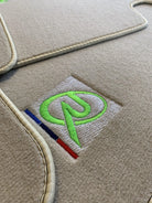 Beige Floor Mats For BMW i3 Series I01 ROVBUT Brand Tailored Set Perfect Fit Green SNIP Collection - AutoWin