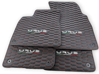 Floor Mats For Lamborghini Urus Leather Red Stitching - AutoWin