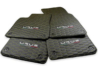 Floor Mats For Lamborghini Urus Leather Yellow Stitching - AutoWin