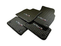 Floor Mats For Lamborghini Urus Leather Yellow Stitching - AutoWin