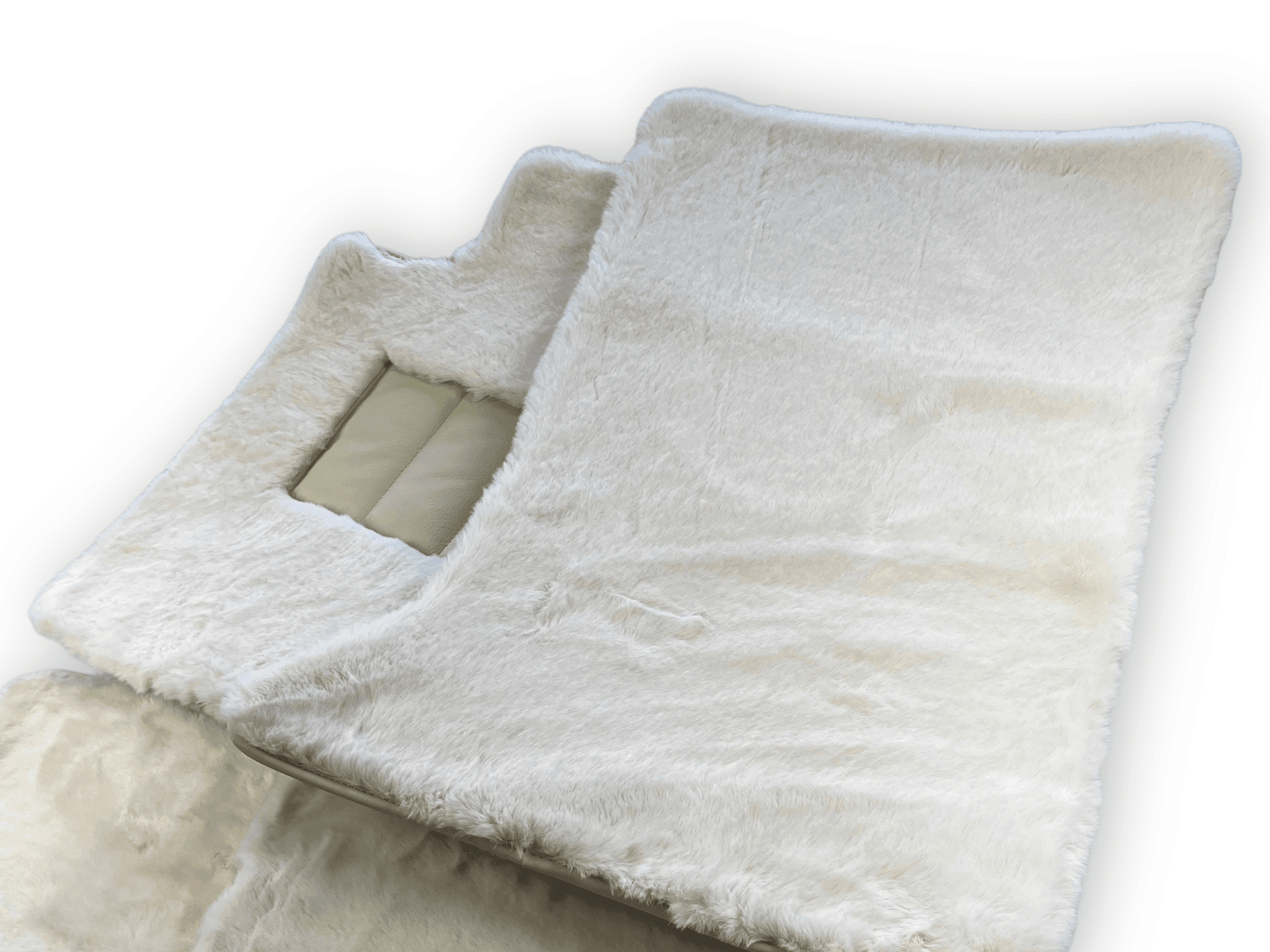 Luxury White Sheepskin Floor Mats for Rolls Royce Shadow