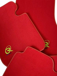 Red Floor Mats For BMW 1 Series F20 ROVBUT Brand Tailored Set Perfect Fit Green SNIP Collection - AutoWin