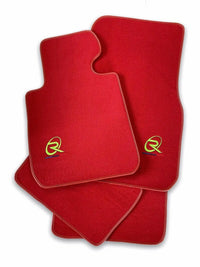 Red Floor Mats For BMW M3 Series F80 ROVBUT Brand Tailored Set Perfect Fit Green SNIP Collection - AutoWin