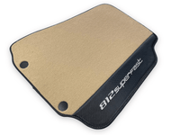 Beige Floor Mats For Ferrari 812 Superfast With Carbon Fiber Leather - AutoWin