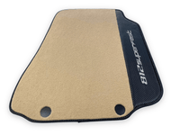 Beige Floor Mats For Ferrari 812 Superfast With Carbon Fiber Leather - AutoWin