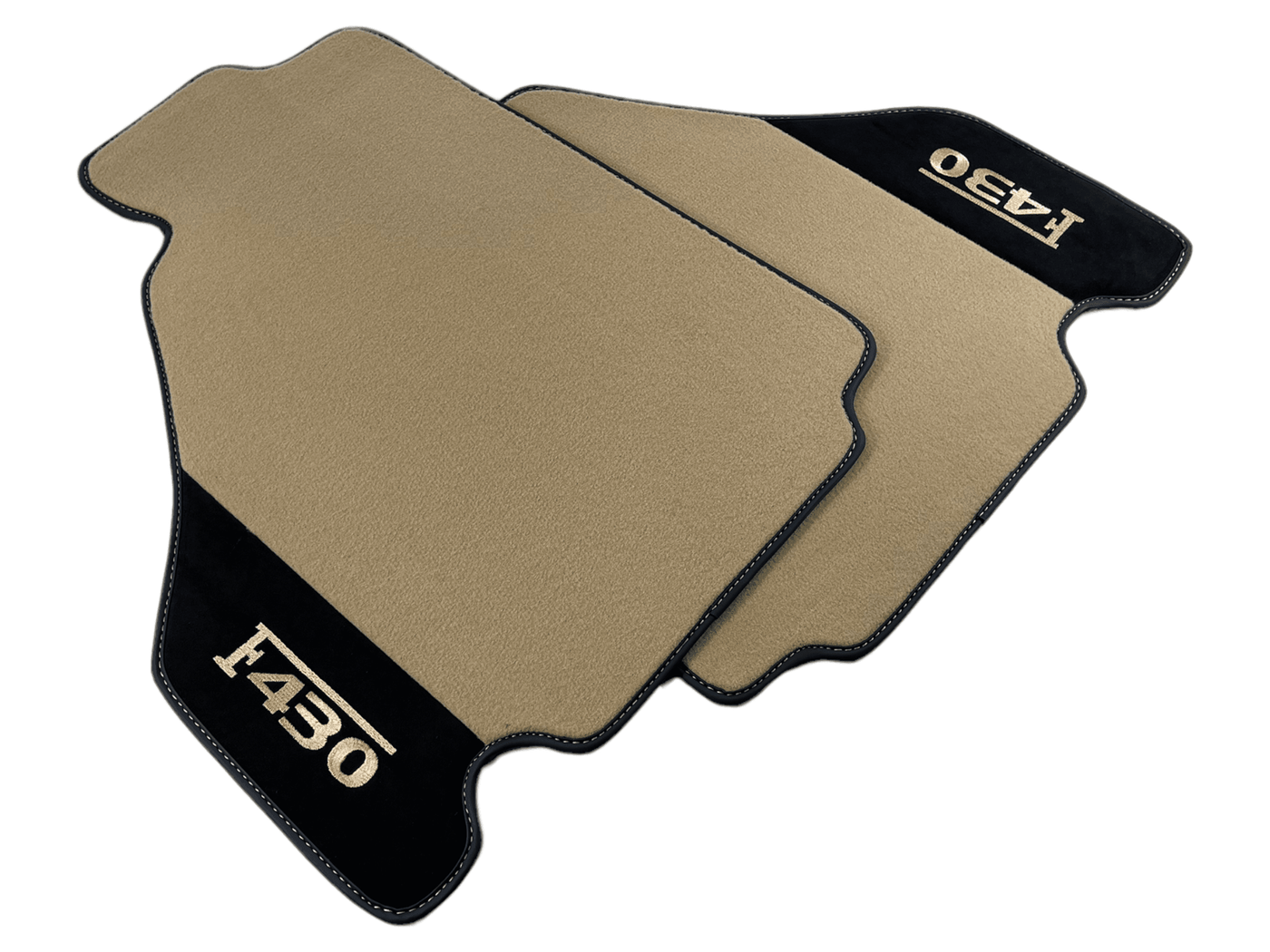 Beige Floor Mats For Ferrari F430 2004-2009 With Alcantara Leather - AutoWin