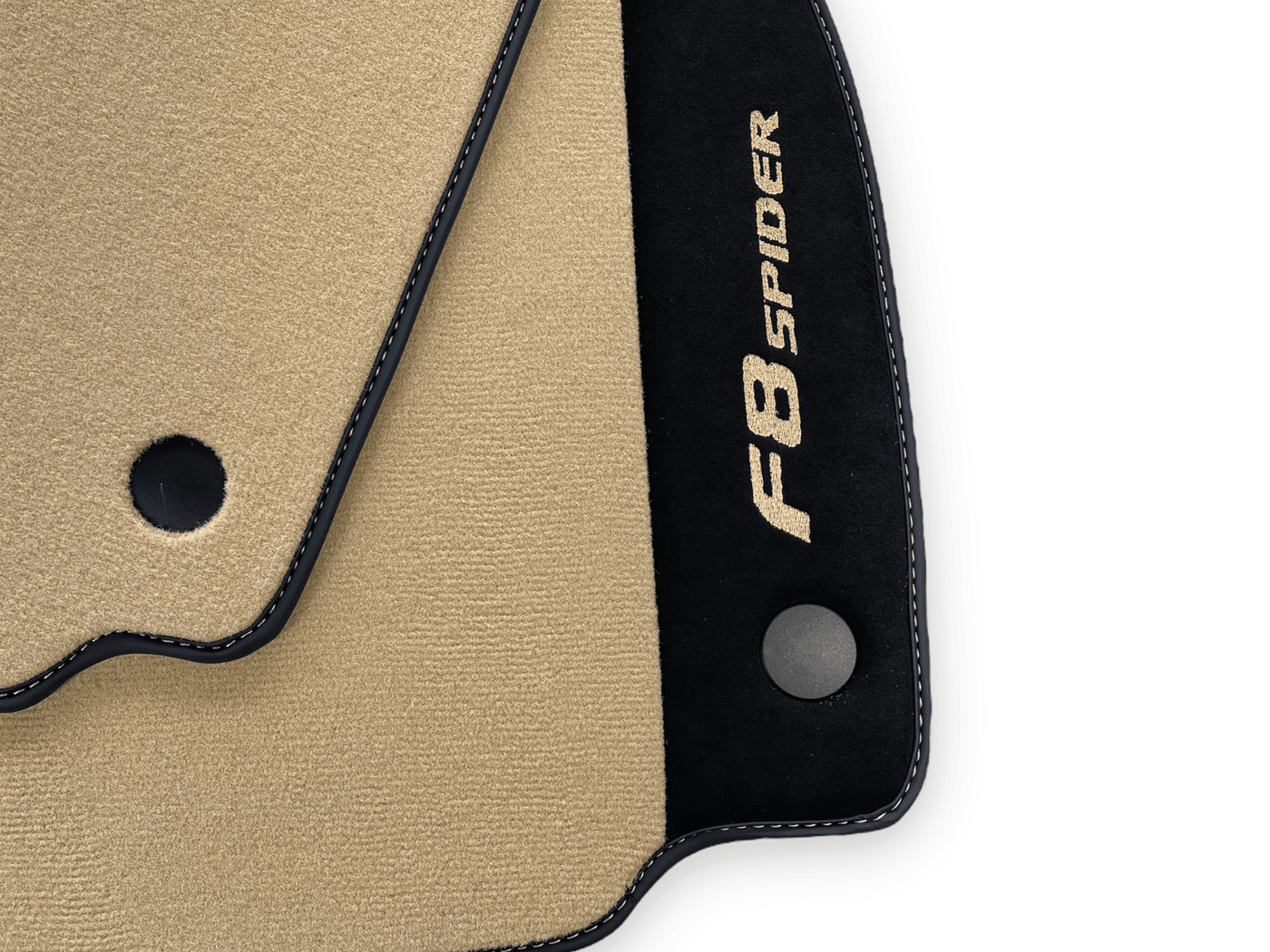 Beige Floor Mats For Ferrari F8 Spider 2019-2022 With Alcantara Leather - AutoWin
