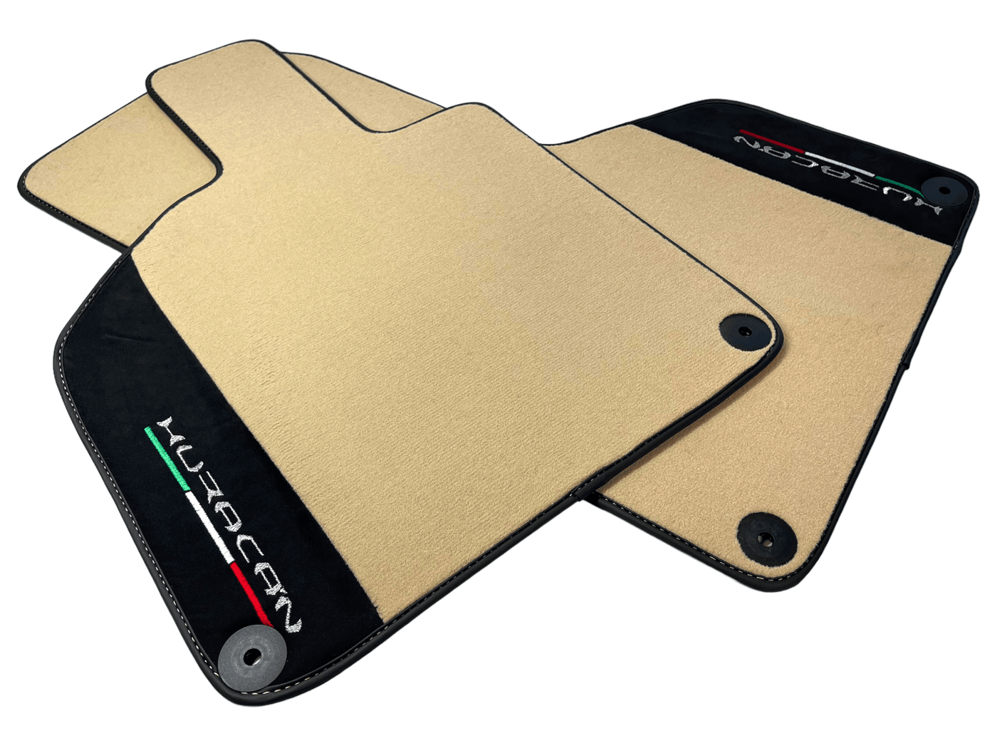 Beige Floor Mats for Lamborghini Huracan with Alcantara Leather - AutoWin