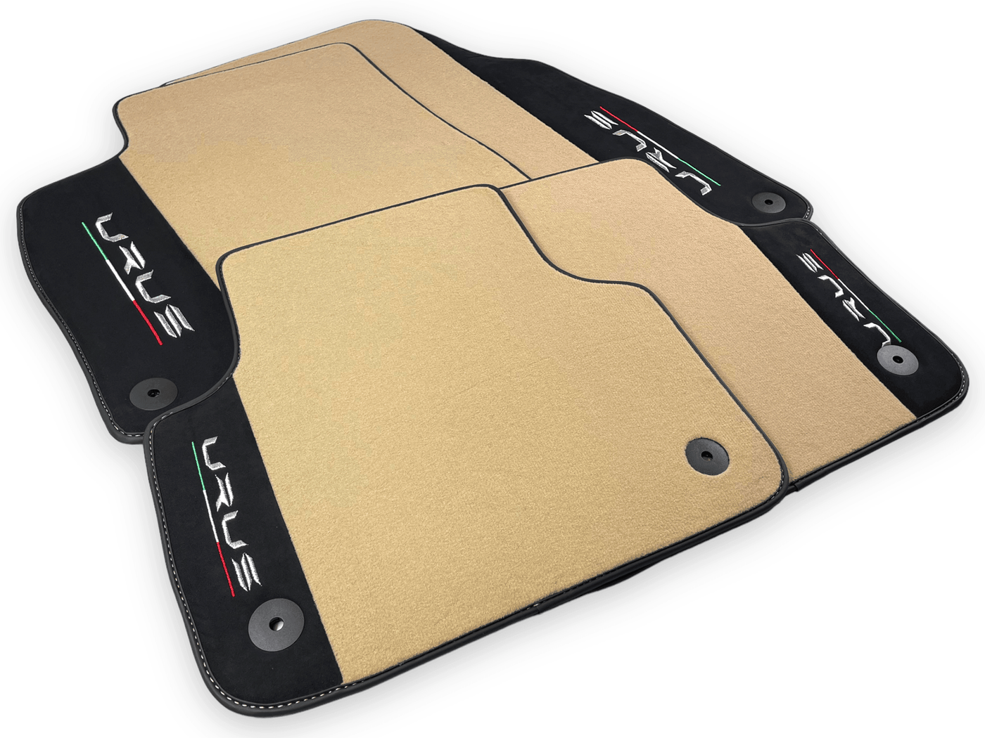 Beige Floor Mats For Lamborghini Urus With Alcantara Leather - AutoWin