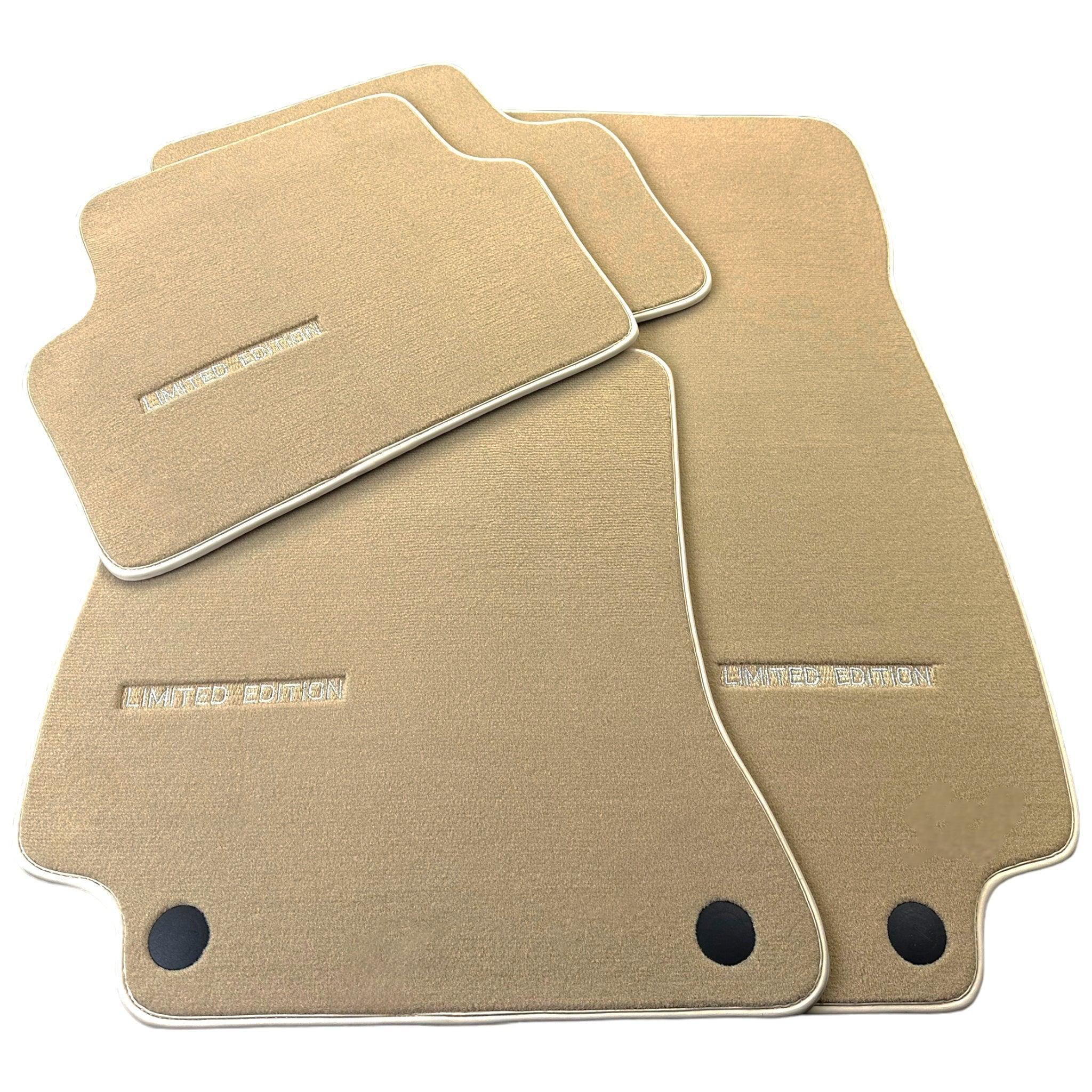 Beige Floor Mats For Mercedes Benz C-Class S205 Wagon (2014-2018) Hybrid | Limited Edition - AutoWin